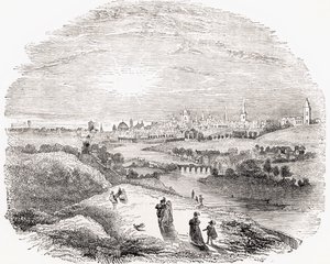 Vista de Dublín en el siglo XVII, de 